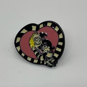 beetlejuice and Lydia 🖤 enamel pin goth emo